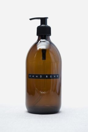 Trichi Home 500ml Amber Cam Sıvı Sabunluk Retro Tasarım 3d Etiket Hand Soap Trch-505 TrCh-505
