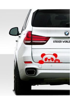 Bagajdan Bakan Panda Sticker 20*8.5 Cm Kırmızı PND-01