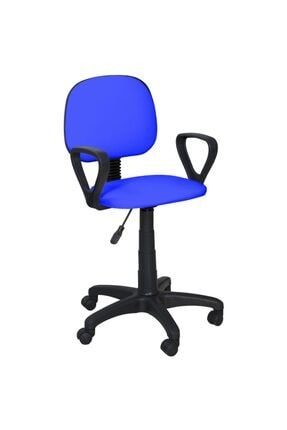 Ofis Sandalyesi Sekreter Koltuğu Bilgisayar Koltuğu Kollu Çalışma Taburesi Mavi RMTY0000143-2
