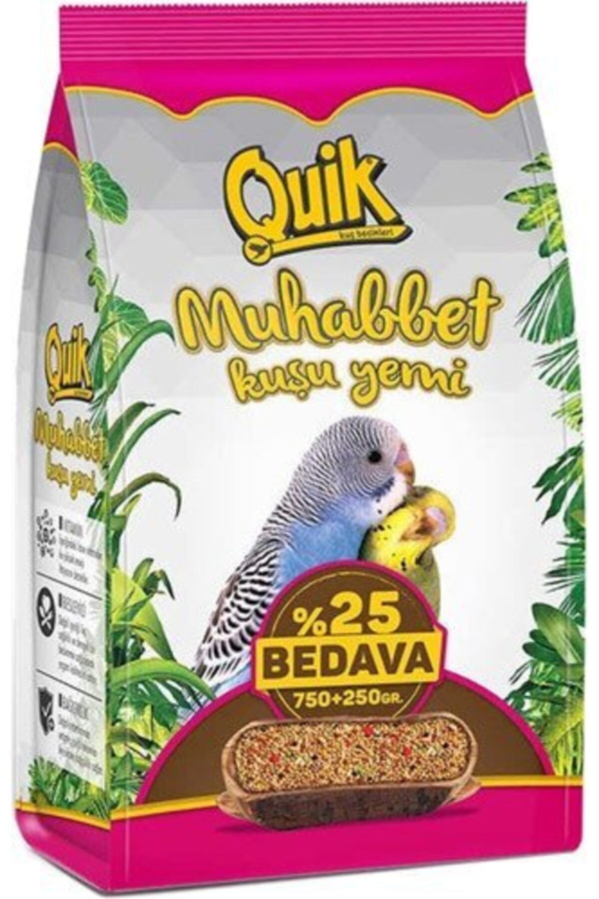 Quik Muhabbet Kuşu Yemi 750 gr + 250 gr