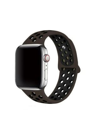 Apple Watch 2 Series 40mm Kordon Delikli Spor Silikon Demir Grisi/siyah Kordon Kayış Aks-Krd02-010