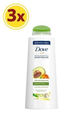 Avokado Özlü Dökülmeye Karşı Saç Bakım Şampuanı 600 ml X3 SET.UNİ.1044