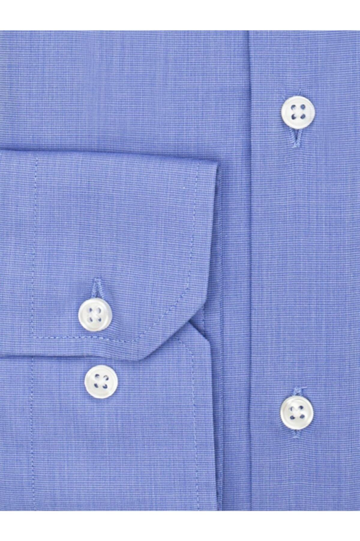 EMNANA-Blue Non-iron Regular Fit Shirt 3