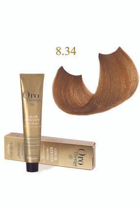 Oro Therapy 24k Color Keratin With Gold & Argan Oil 100ml (ammonia Free) 8.34 Blonde Golden Copper 86176