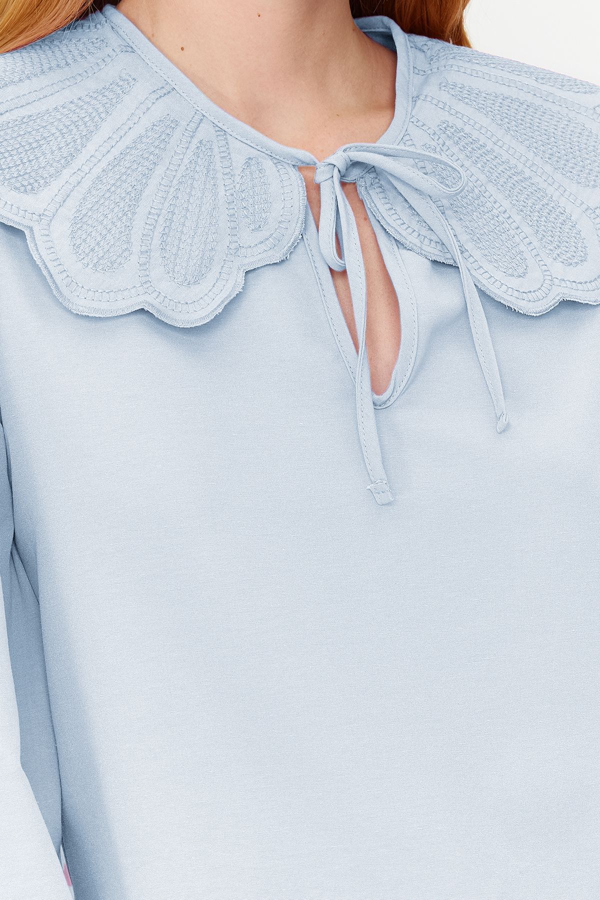 Trendyol Collection-Bluză țesătă cu guler pentru bebeluși albastru deschis - TWOAW22BZ0563 5