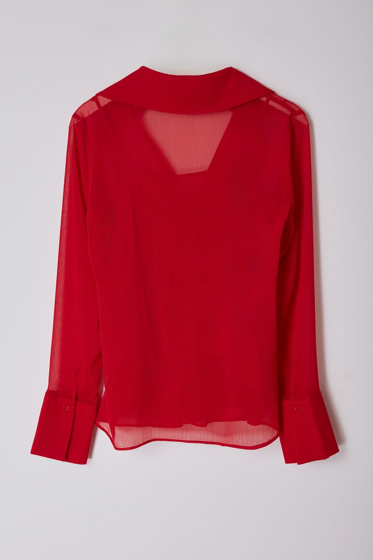 Trendyol Collection-Limited Edition Red Chiffon Blouse - Yoryo Tpraw25Bz00005 6