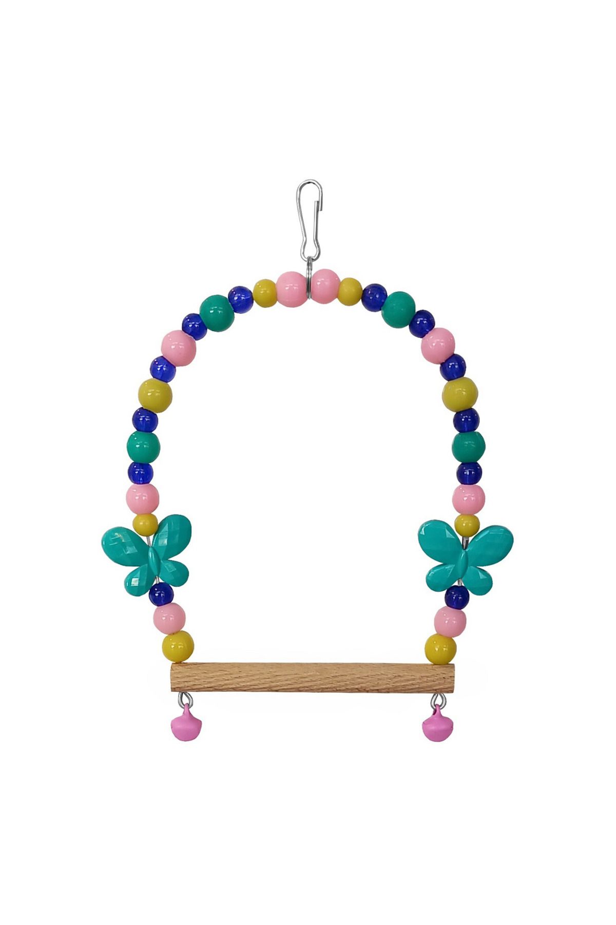 Joyboyshop Kelebekli Ve Zilli Boncuklu Muhabbet Kuşu Salıncağı 9-12.5 cm