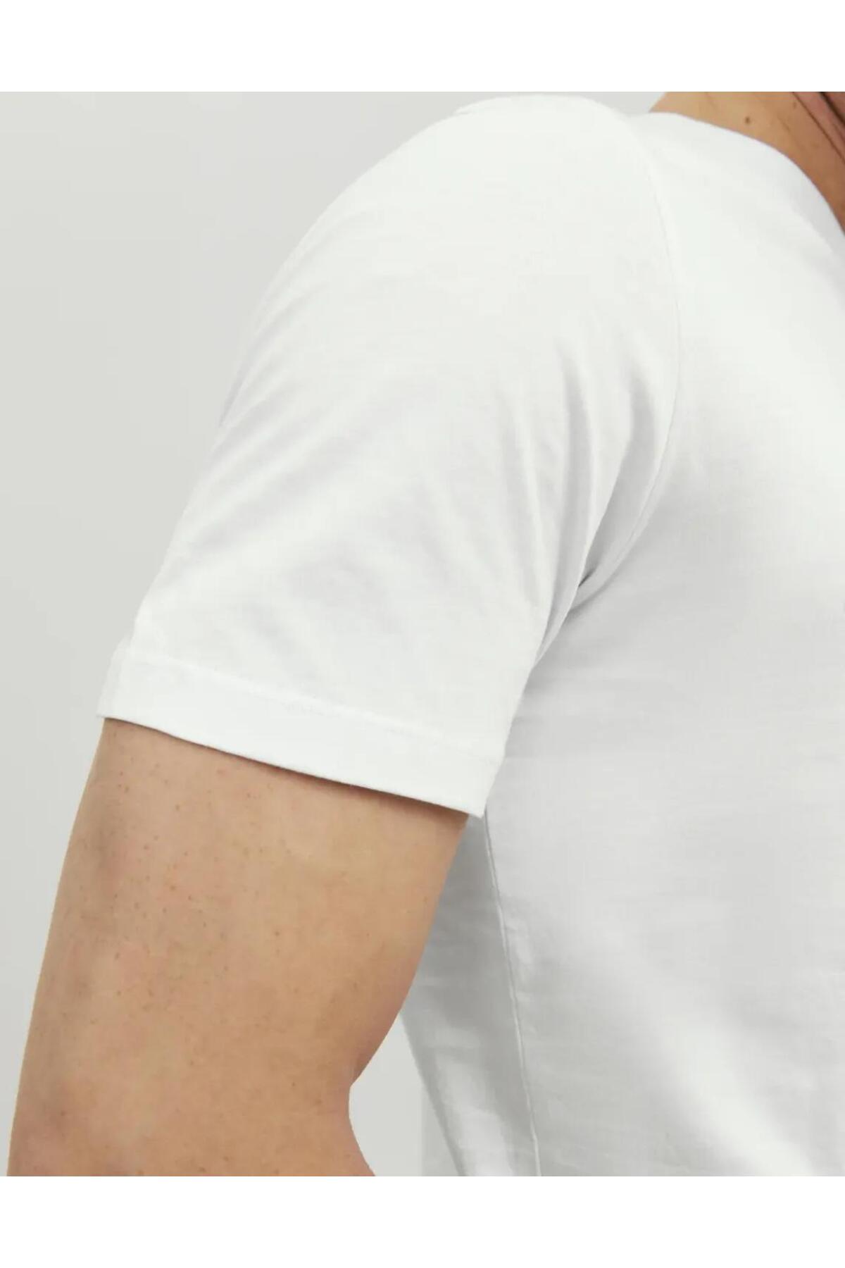 تیشرت مردانه سفید جک اند جونز | 4YETSBS36140 اورجینال - تصویر 8