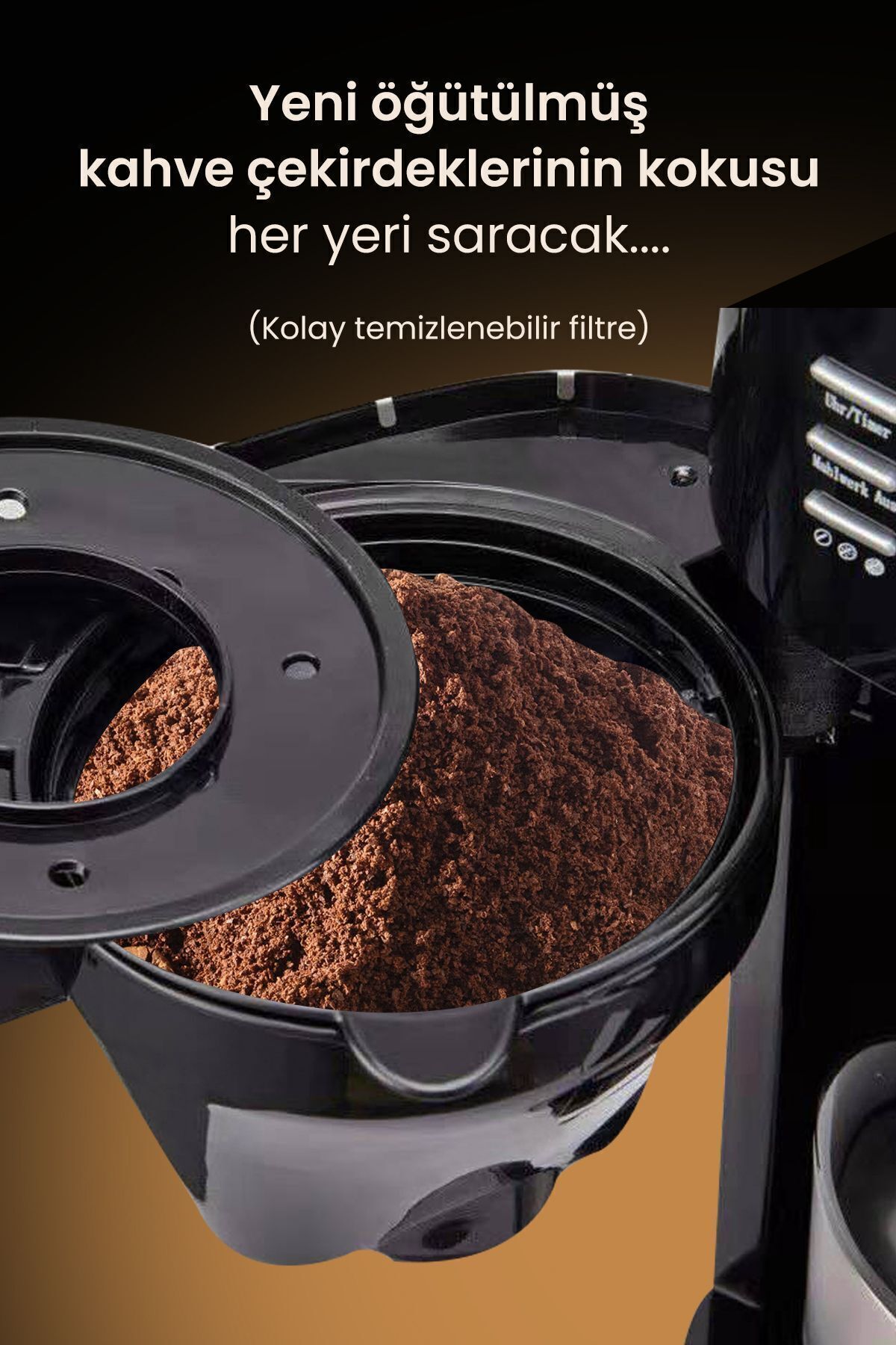 Barista Profesyonel Dijital Zaman Ayarlı Sıcak Tutma Fonksiyonlu Öğütücülü Filtre Kahve Makinesi 5