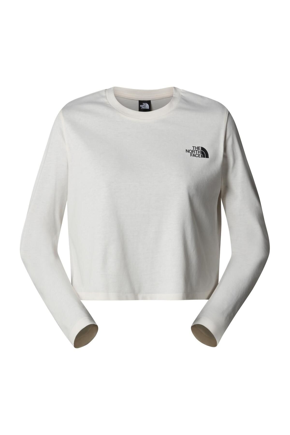 The North Face White Crop T Shirt Women L S Simple Dome Nf0A89Fkql 1 Trendyol