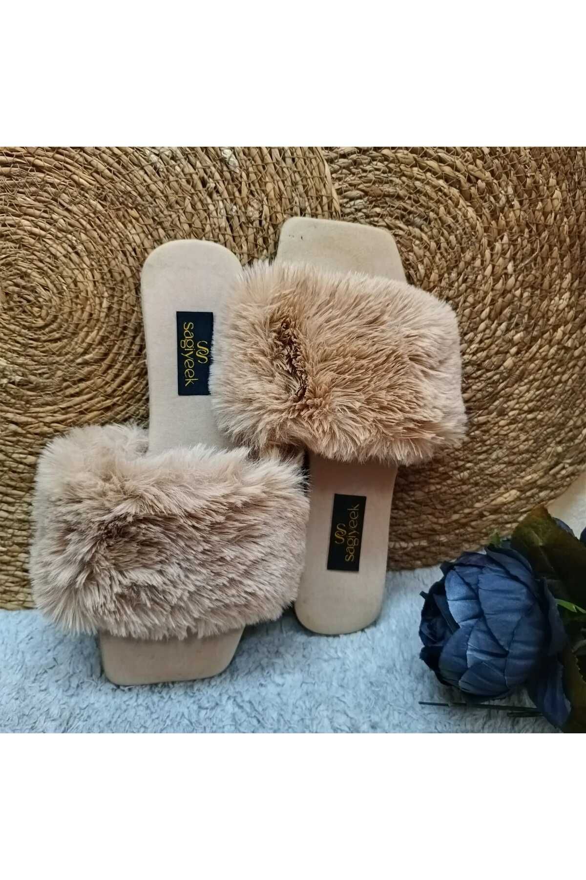 Tam Tüylü Çeyiz Gelin Terliği Günlük Terlik Gecelik Terliği Fantezi Model Terlik