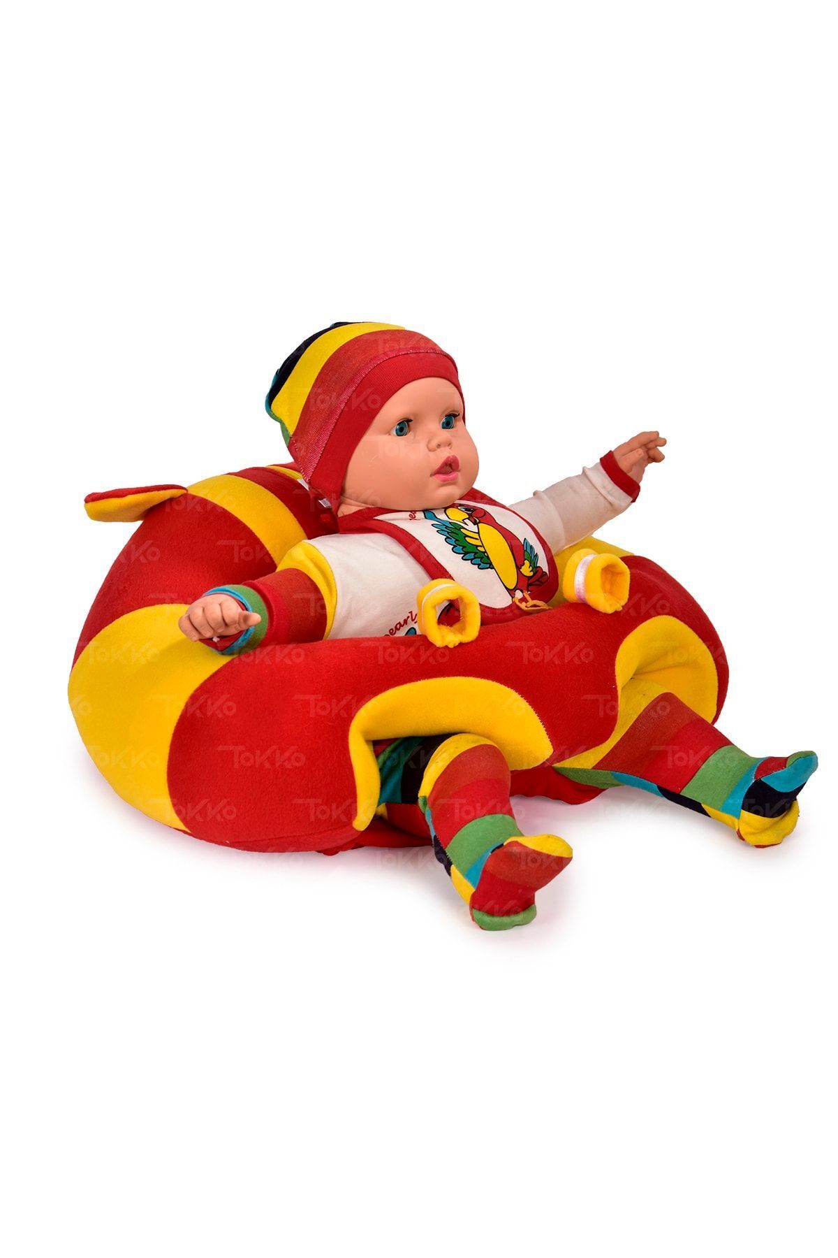 TOKKO-Sitting Support Cushion with Yellow Red Pillow Gift for Big Baby - Seat 4