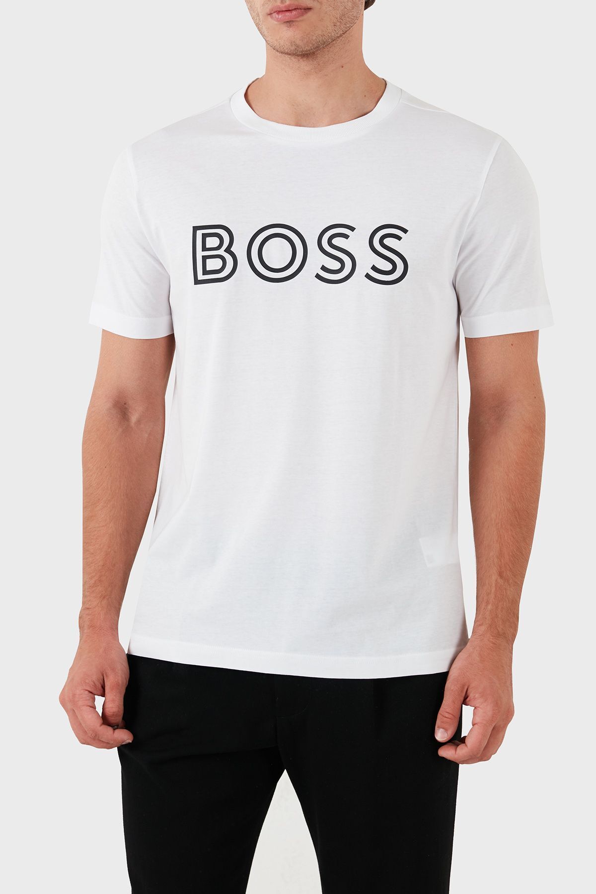 تی شرت مردانه یقه پیراهن معمولی نخی 50519358 100 BOSS