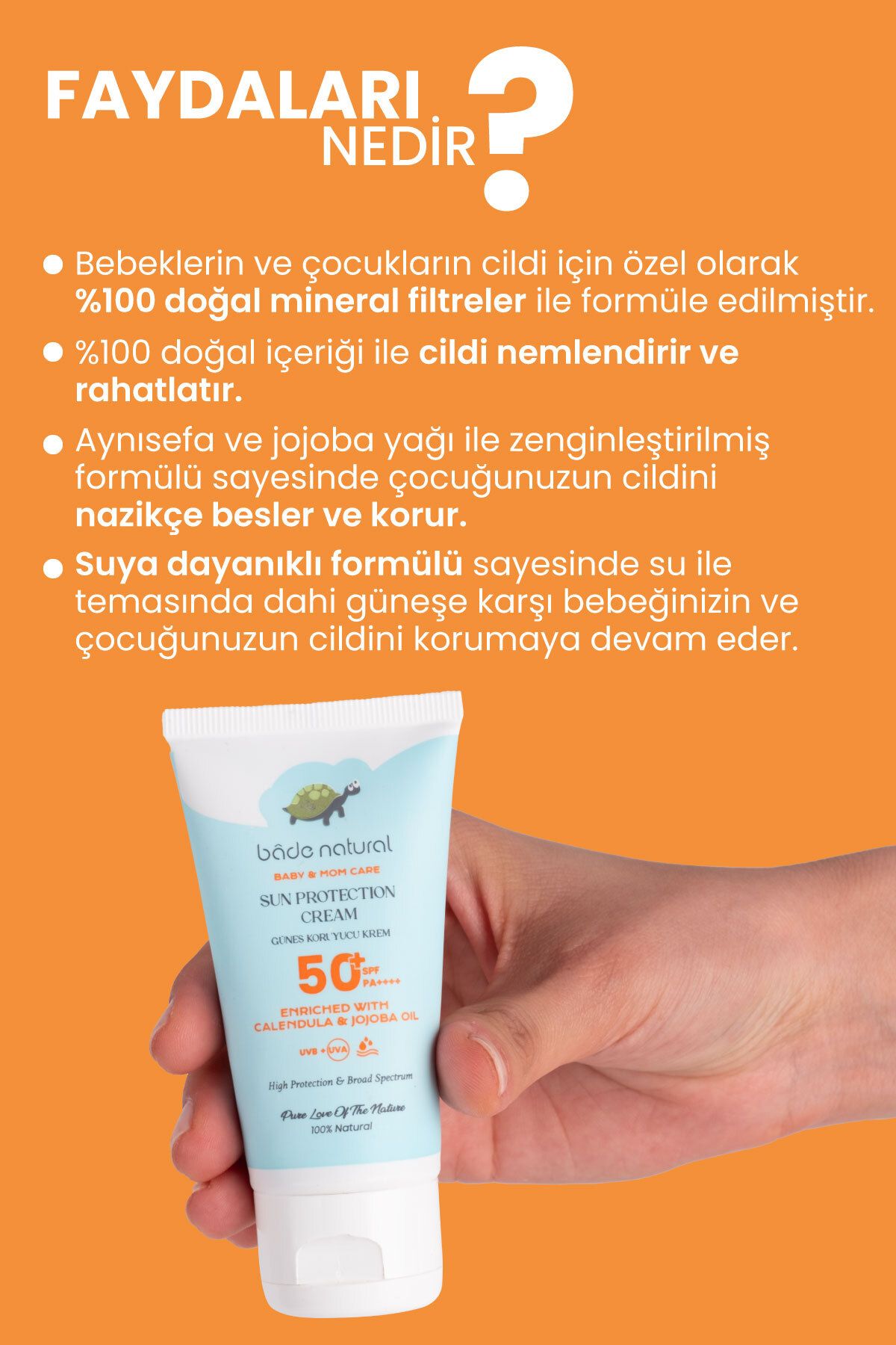 کرم ضد آفتاب کودک دخترانه و پسرانه بچگانه 100 ٪ طبیعی 50 SPF محافظت شده با میل Bade Natural