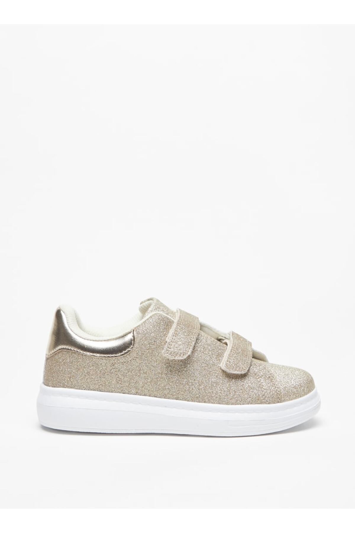 Flora Bella by Shoexpress-Glitter Detailed Sneakers with Hook and Loop Closure 3