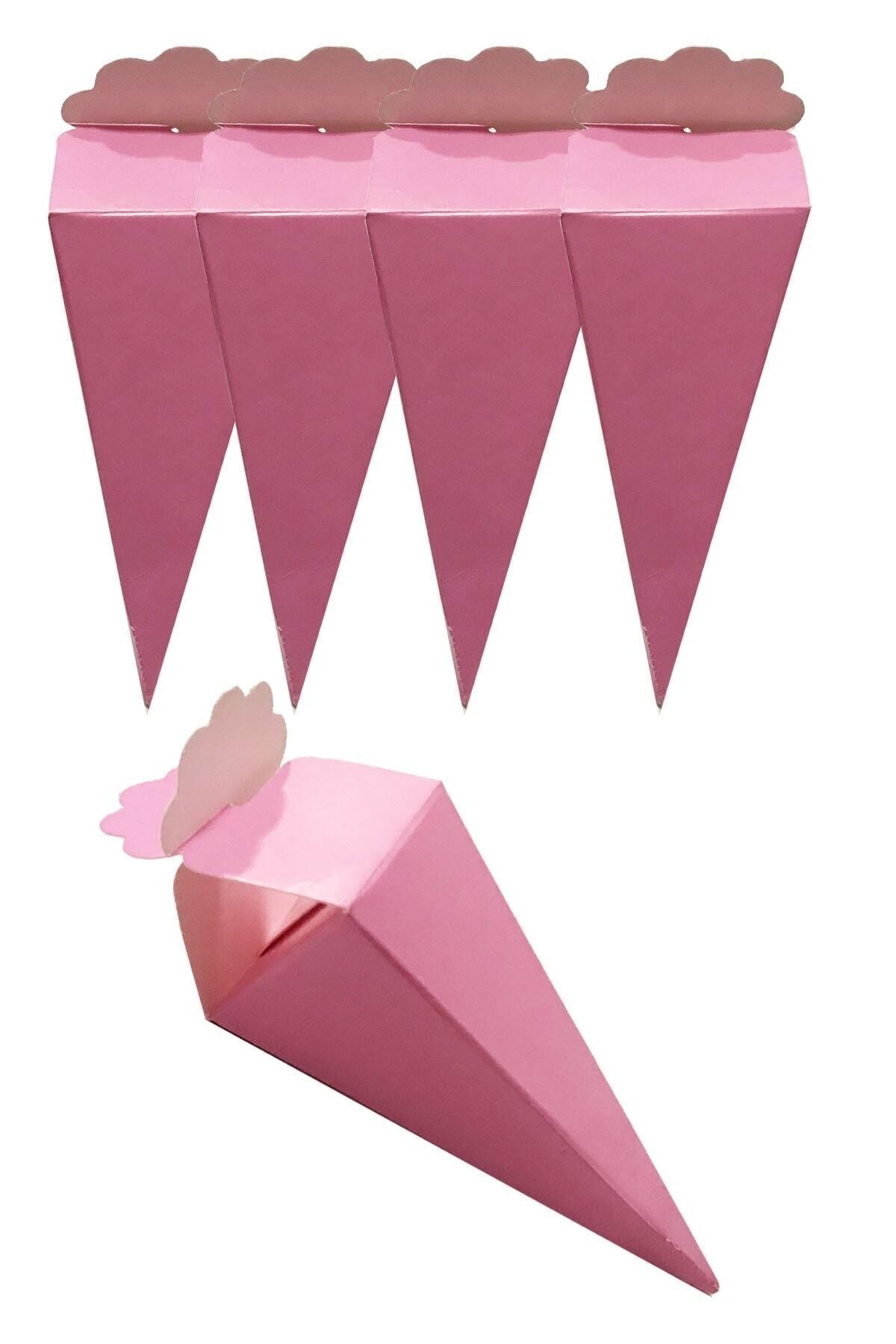 cosyfun 75 Adet Pembe Kız Bebek Cinsiyet Baby Shower Külah Lokumluk Şekerlik Hediye Kutusu