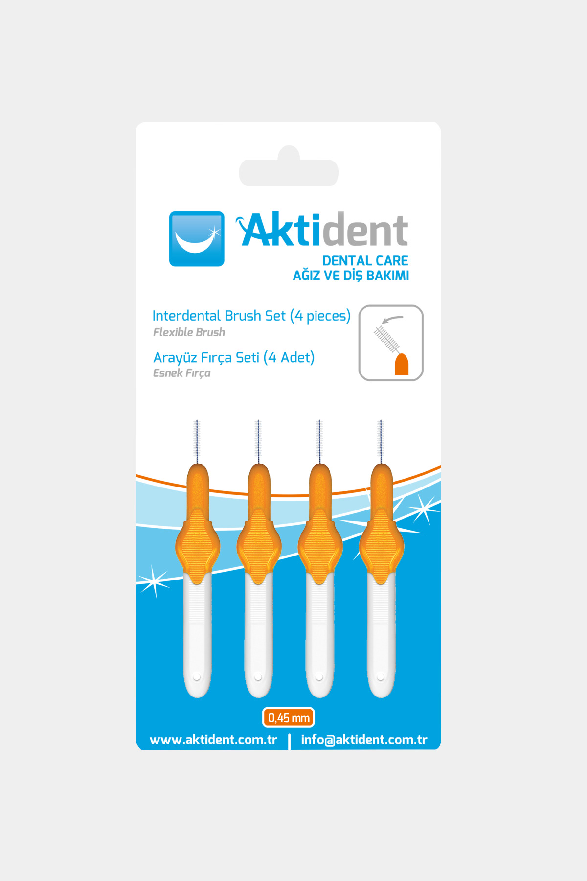 Aktident Arayüz Fırça Seti 0.45 Mm Turuncu 4 Adet