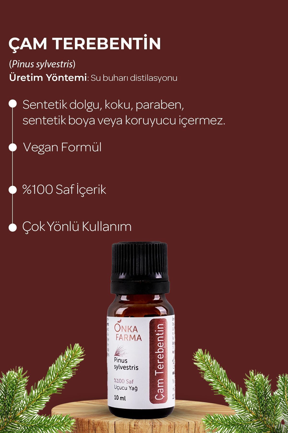 اسانس سقز Onka Farma Pine - 100% خالص طبیعی، بدون مواد افزودنی - 10 میلی لیتر OnkaFarma