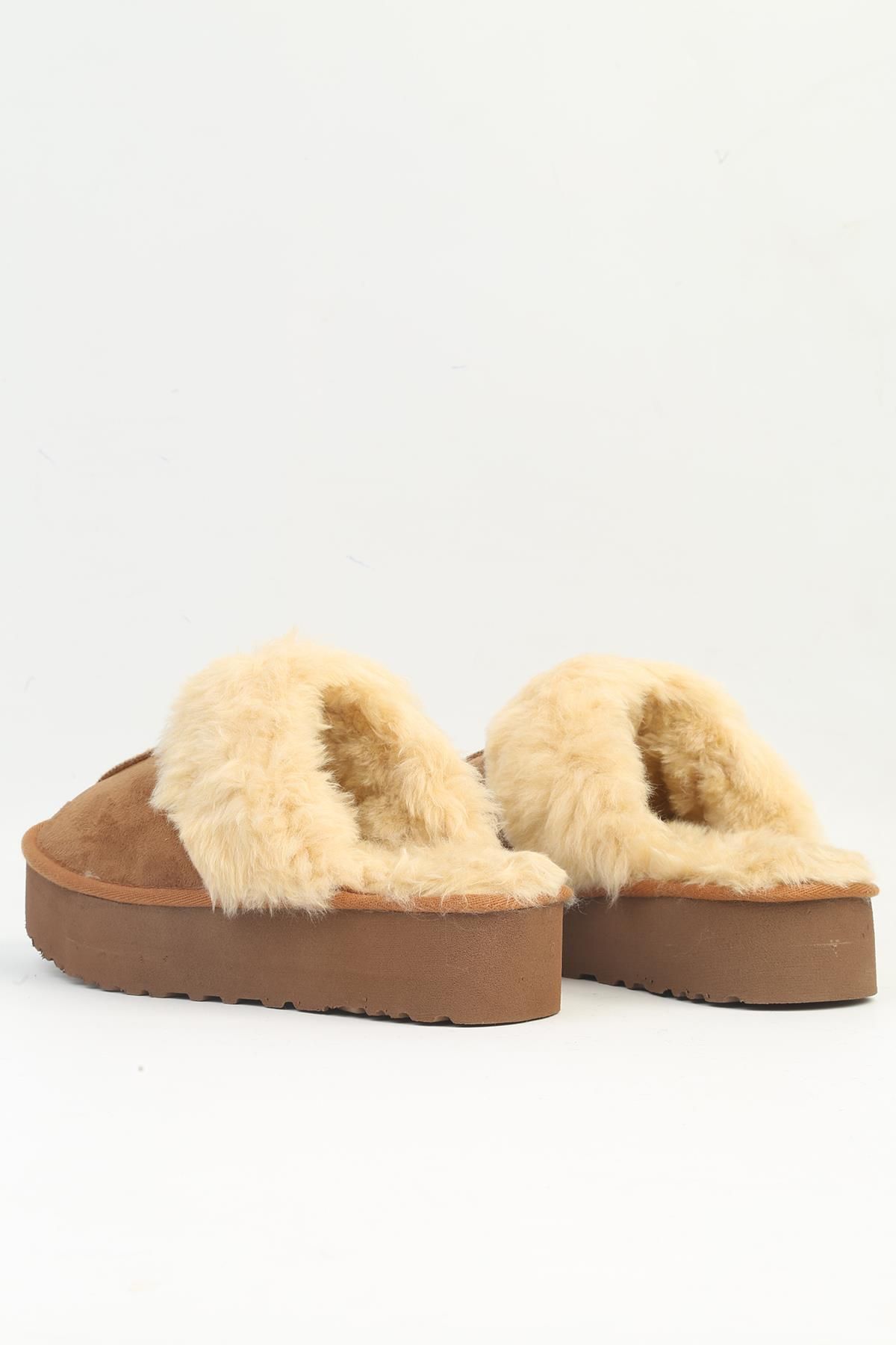Pierre Cardin-Pc-5490 Model Women's Tan Furry Slippers 2