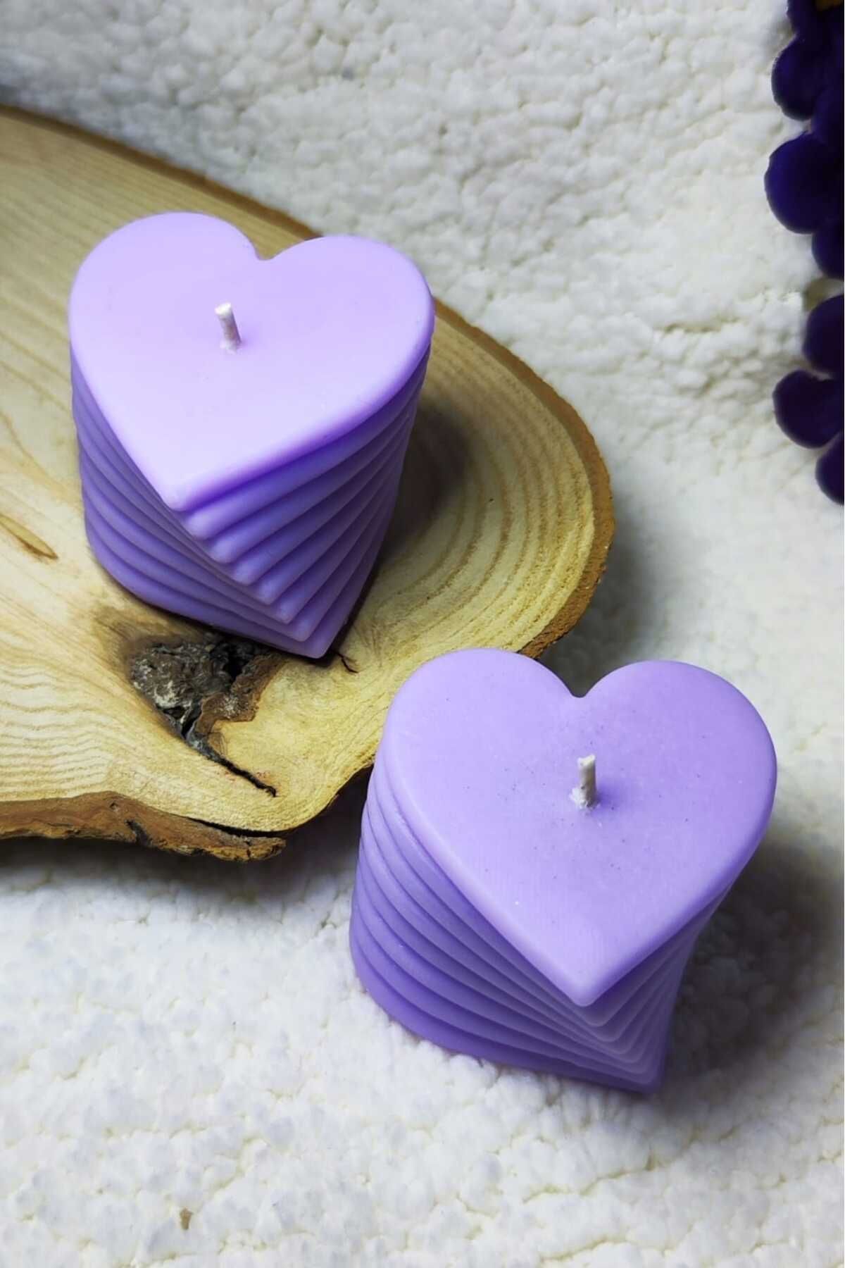 Layers of Love Heart candle 2pcs set
