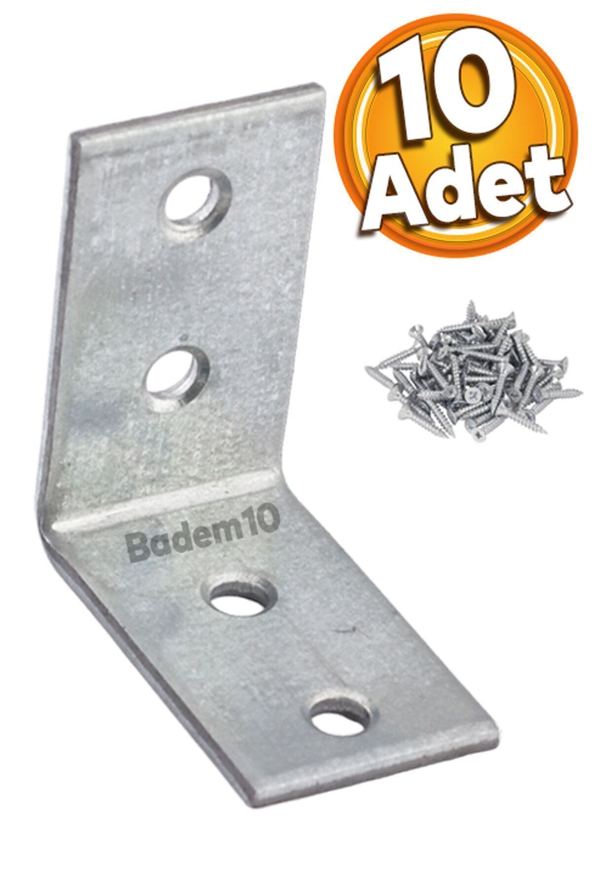 Badem10 Mobilya Eşya Dolap Duvara Sabitleme Köşebent Bağlantı Aparatı L Demiri Gönye 35x35x20 Mm 10 Adet