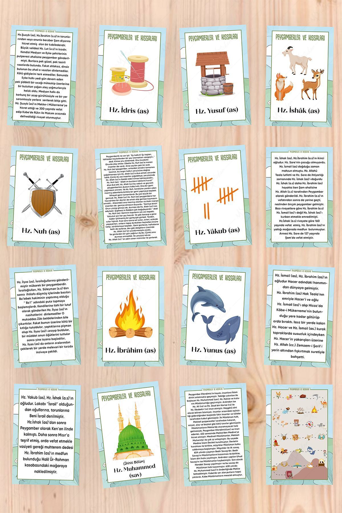 MSticker Peygamberler ve Kıssaları Eğitici Kutulu Standlı Öğretici Oyun Kartları Seti, Peygamberlerimiz fotoğrafı 5 (önizleme)