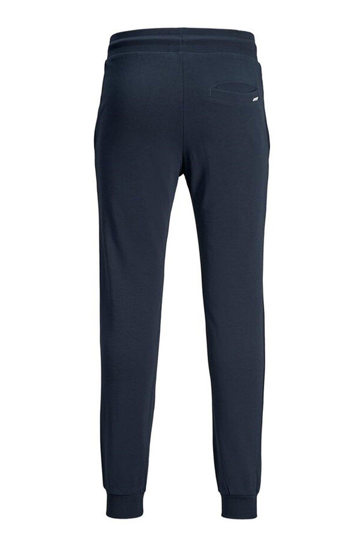 شلوار گرمکن ورزشی جک اند جونز مردانه پنبه - الاستین آبی سرمه ای  راسته       | Jack & Jones 2KEESBS32218LAC TR - تصویر 3