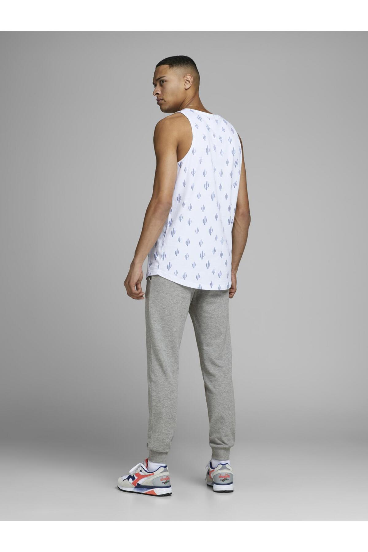 شلوار گرمکن ورزشی جک اند جونز مردانه پنبه - الاستین خاکستری  راسته     Yuvarlak  | Jack & Jones 2KEESBS32218GRI TR - تصویر 4