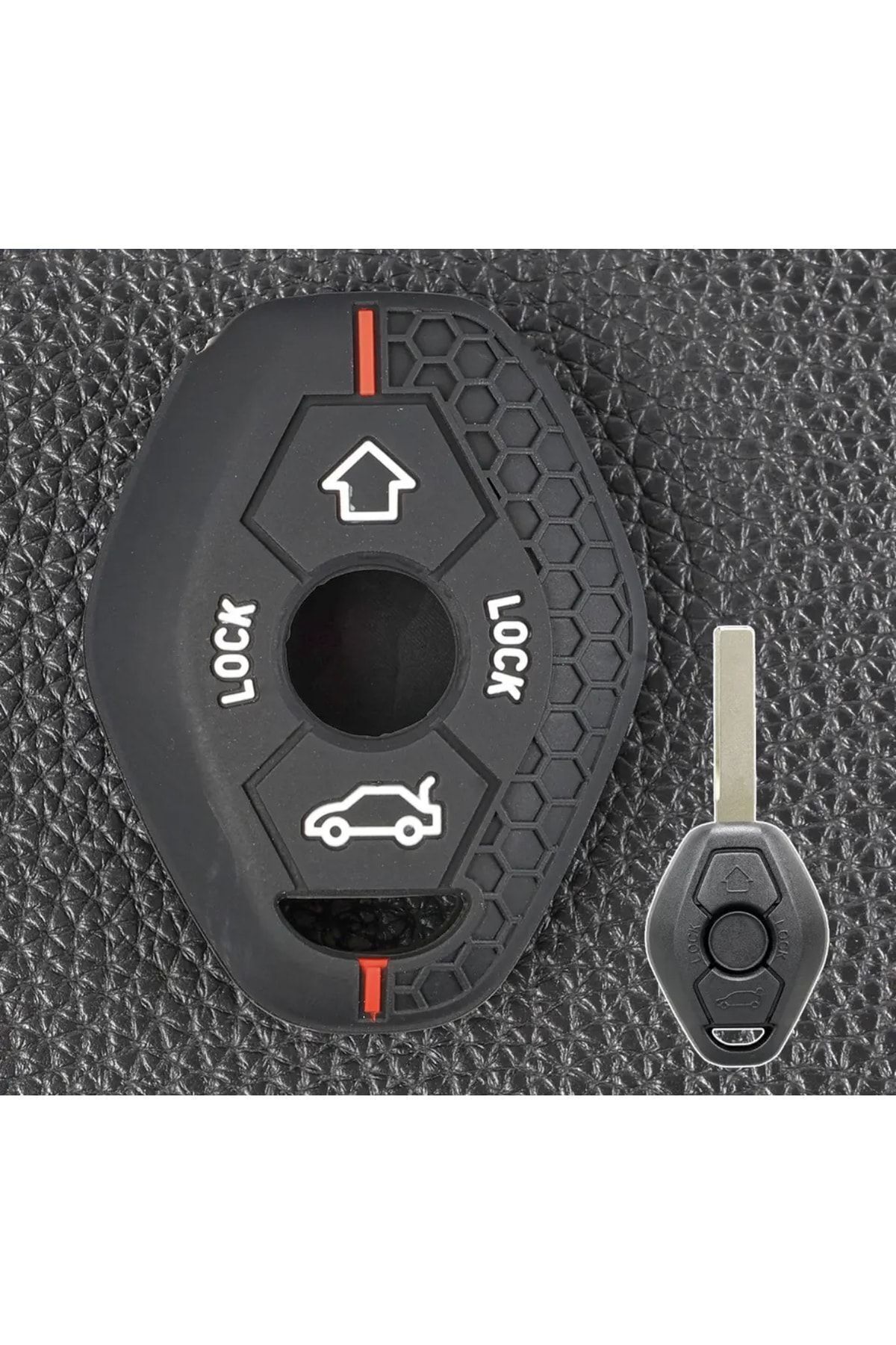 emii auto spare parts-For BMW X3 X5 Z3 Z4 3 5 7 series E38 E39 E46 E83 M5 E36 Key Case Black/Red 1