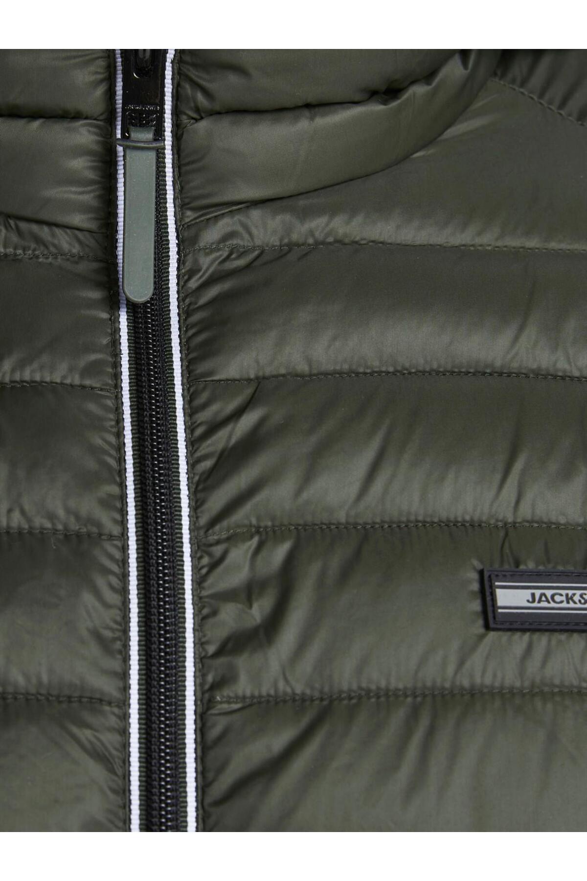 کاپشن مردانه خاکی جک اند جونز | 2KEMNBS31371HAK اورجینال - تصویر 5