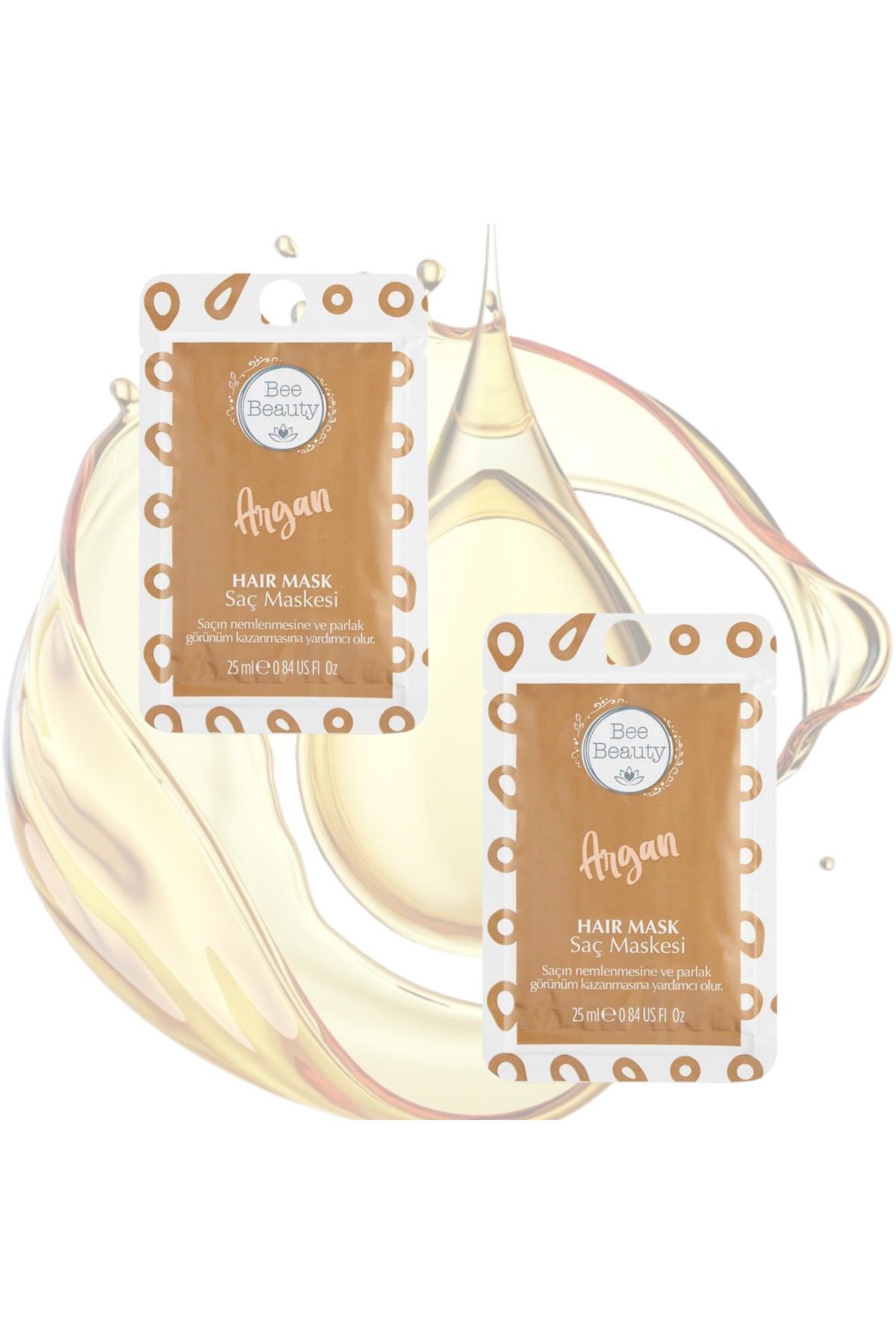ماسک موی آرگان 25 میلی لیتر در 2 عدد Bee Beauty