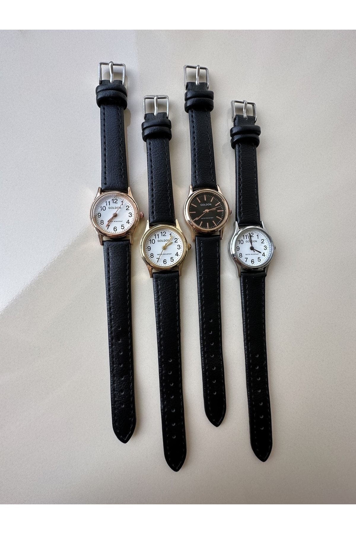 GOLDON  Vintage Stil Deri Kayışlı Kol saati - Görsel 5