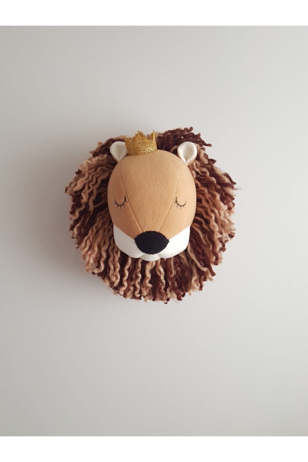 minibellababy Aslan Büst Duvar Dekoru Kahverengi