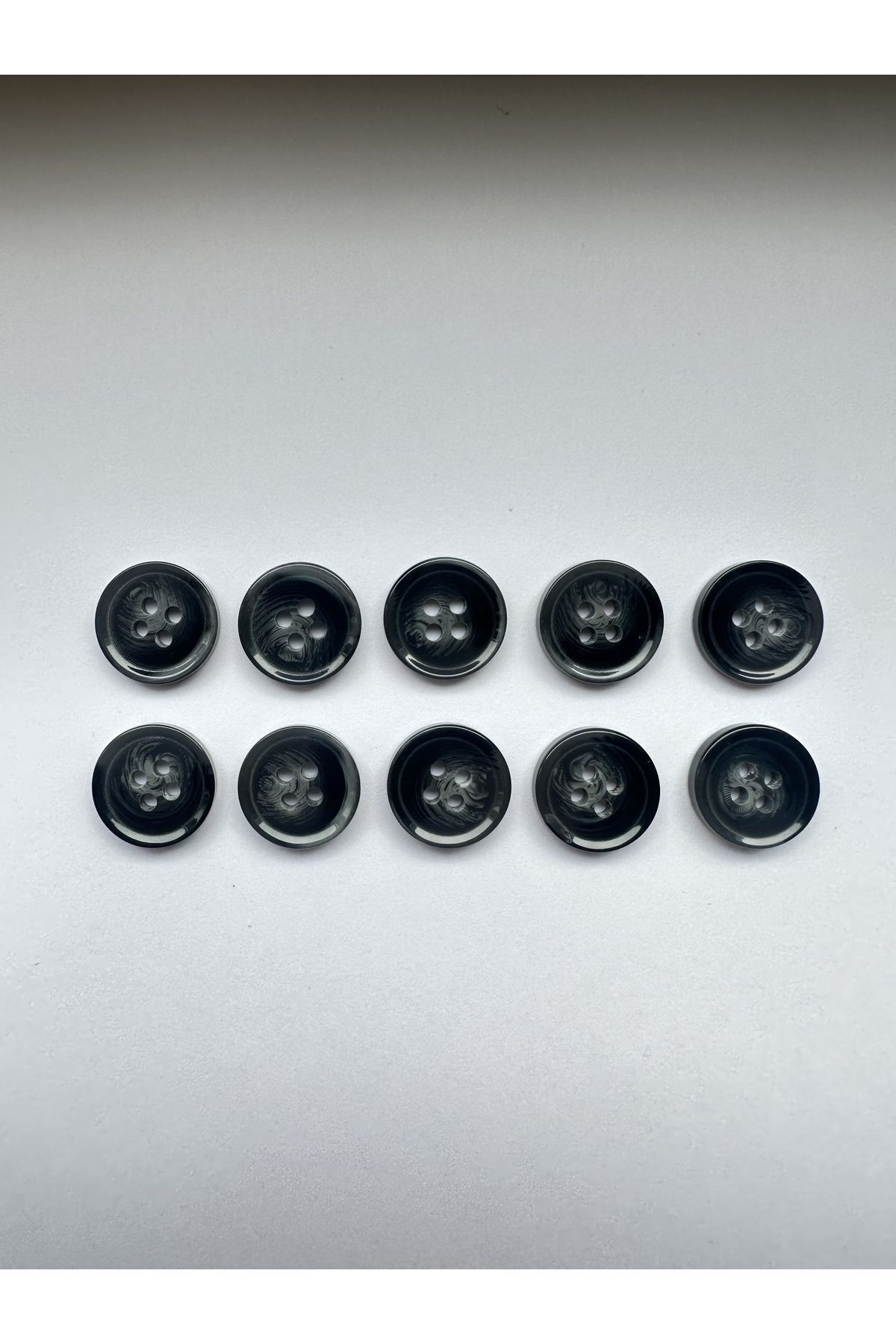 aensia-Black on Gray Marble Marble Pattern Design Button Plain Polyester Button 24 Size Buttons - Pack of 10 1