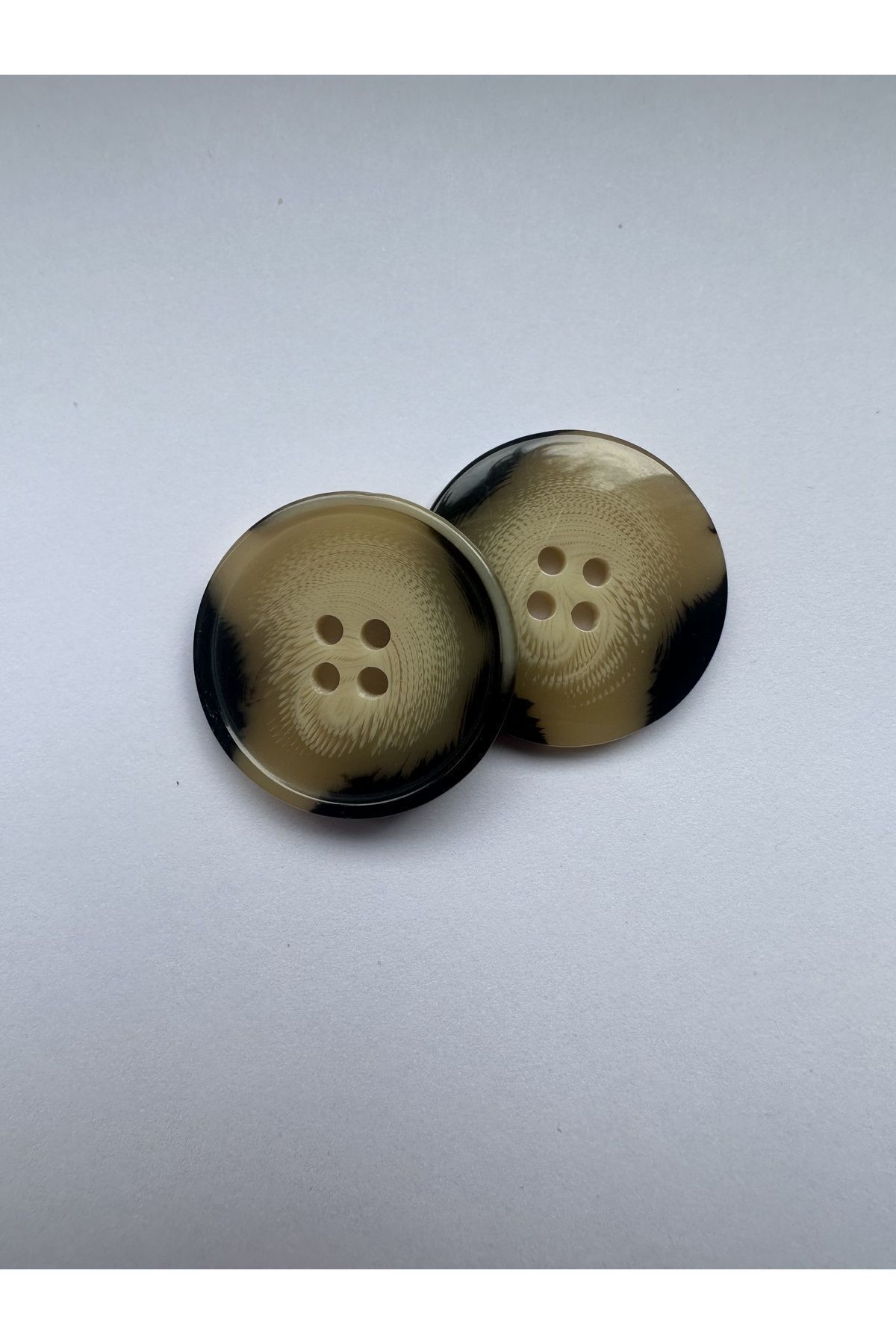aensia-Camel Brown Black Marble Marble Pattern Design Button Plain Polyester Button 40 Size Buttons - Pack of 6 4