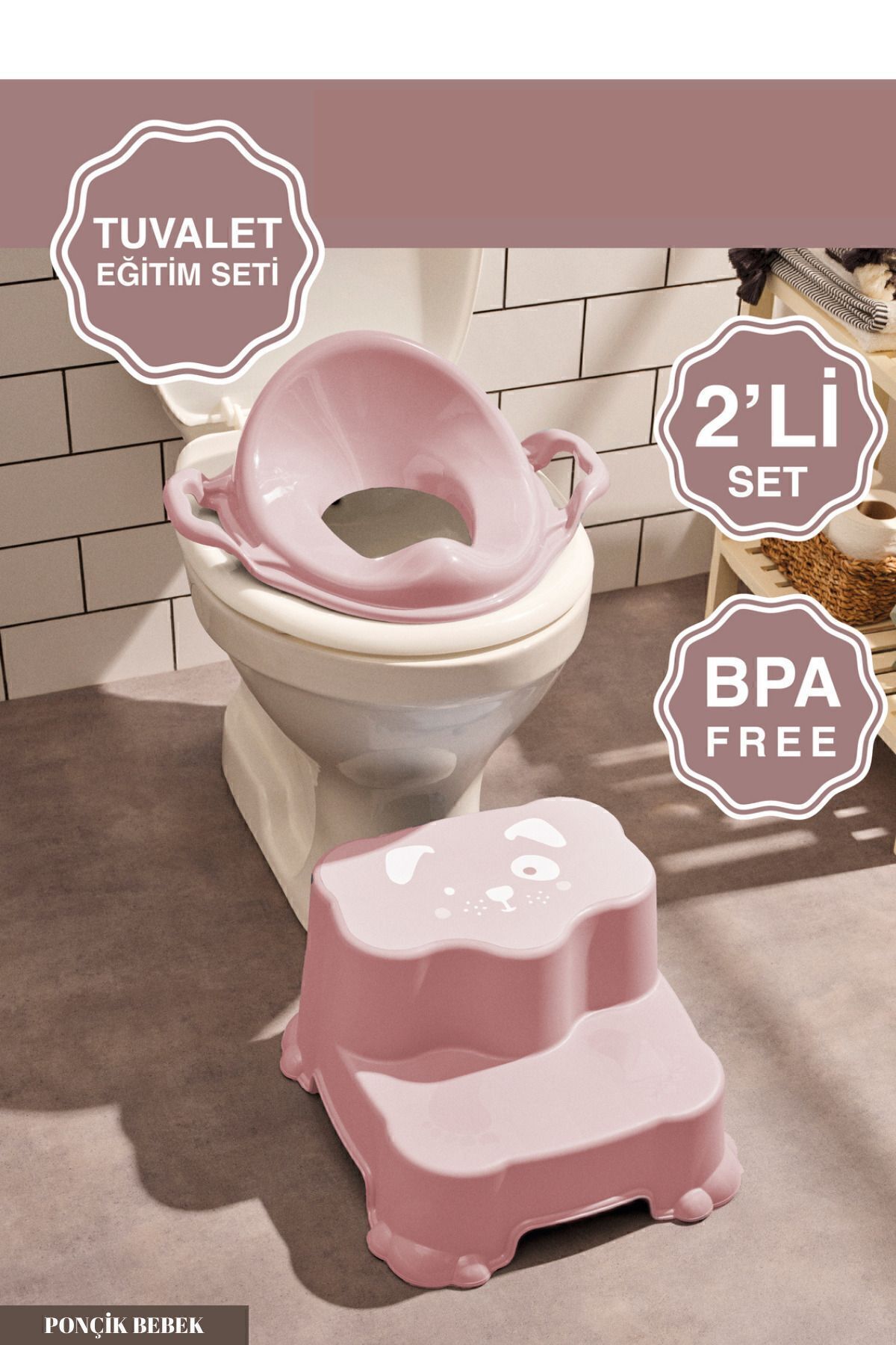 Zuu Baby Kaydırmaz Basamaklı Çocuk Taburesi Ve Kulplu Klozet Tuvalet Alıştırma Adaptörü 2'li Settophediye fotoğrafı 2 (önizleme)