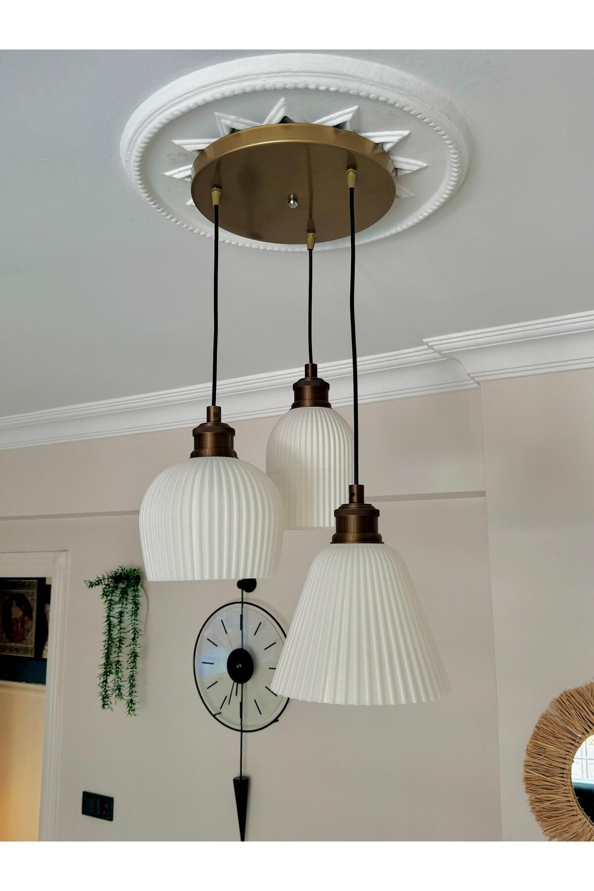 Nordlys 3-Pendant Chandelier - Scandinavian Modern Design Bedroom Living Room Dining Room with 3 Heads