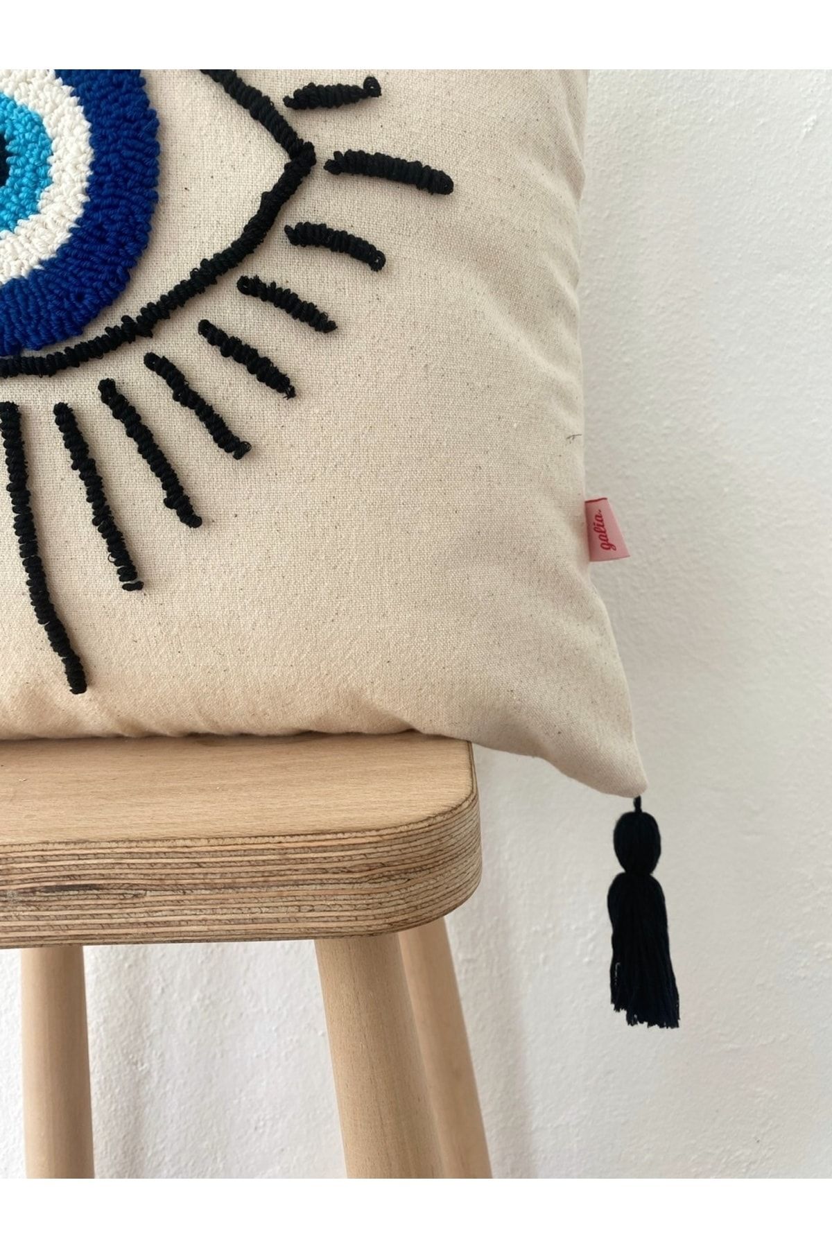 Galia Tasarım-Auge Figured Evil Eye Perlen Punch Überwurf Kissen Kissenbezug 45*45 Cm 3