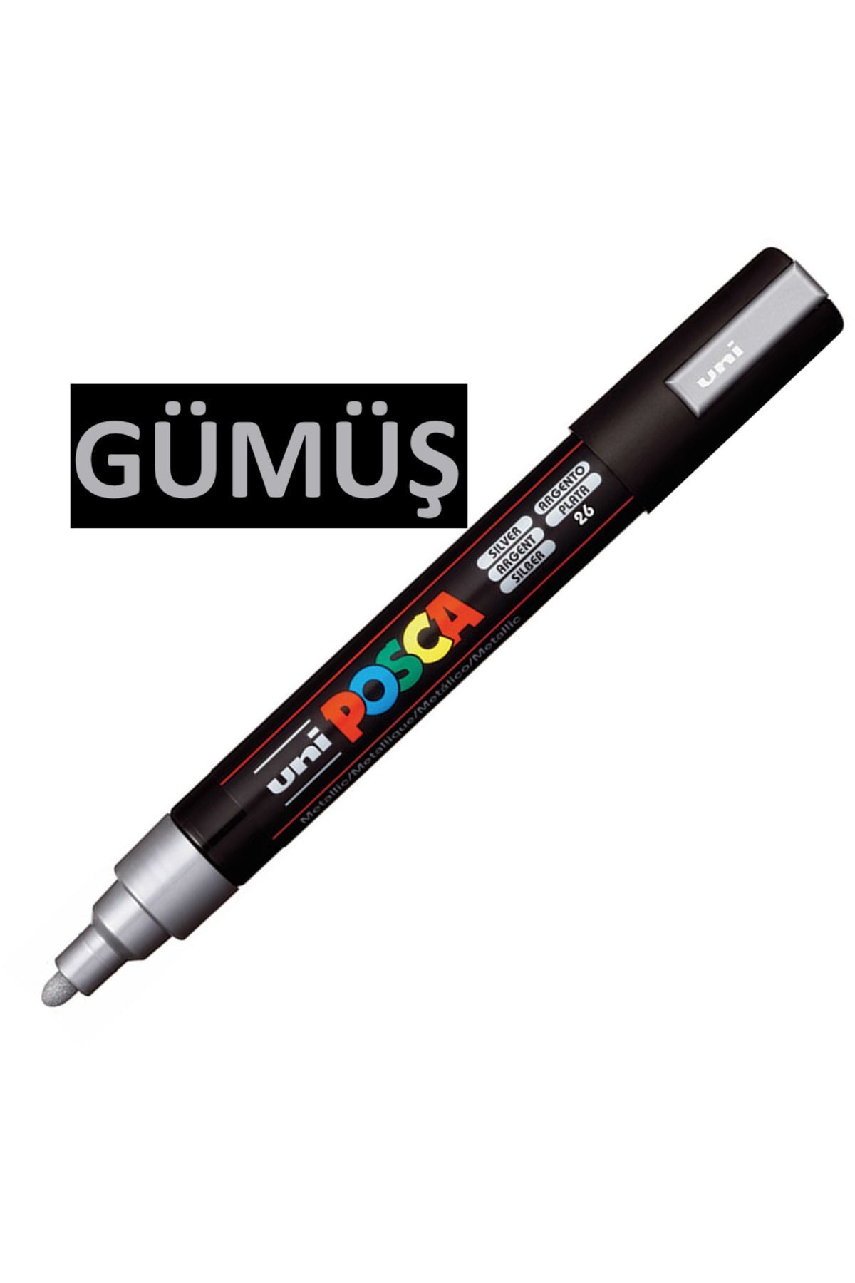 Uni-Posca Silver Marker - 0.9-1.3mm, Pc-3M (3m) 1