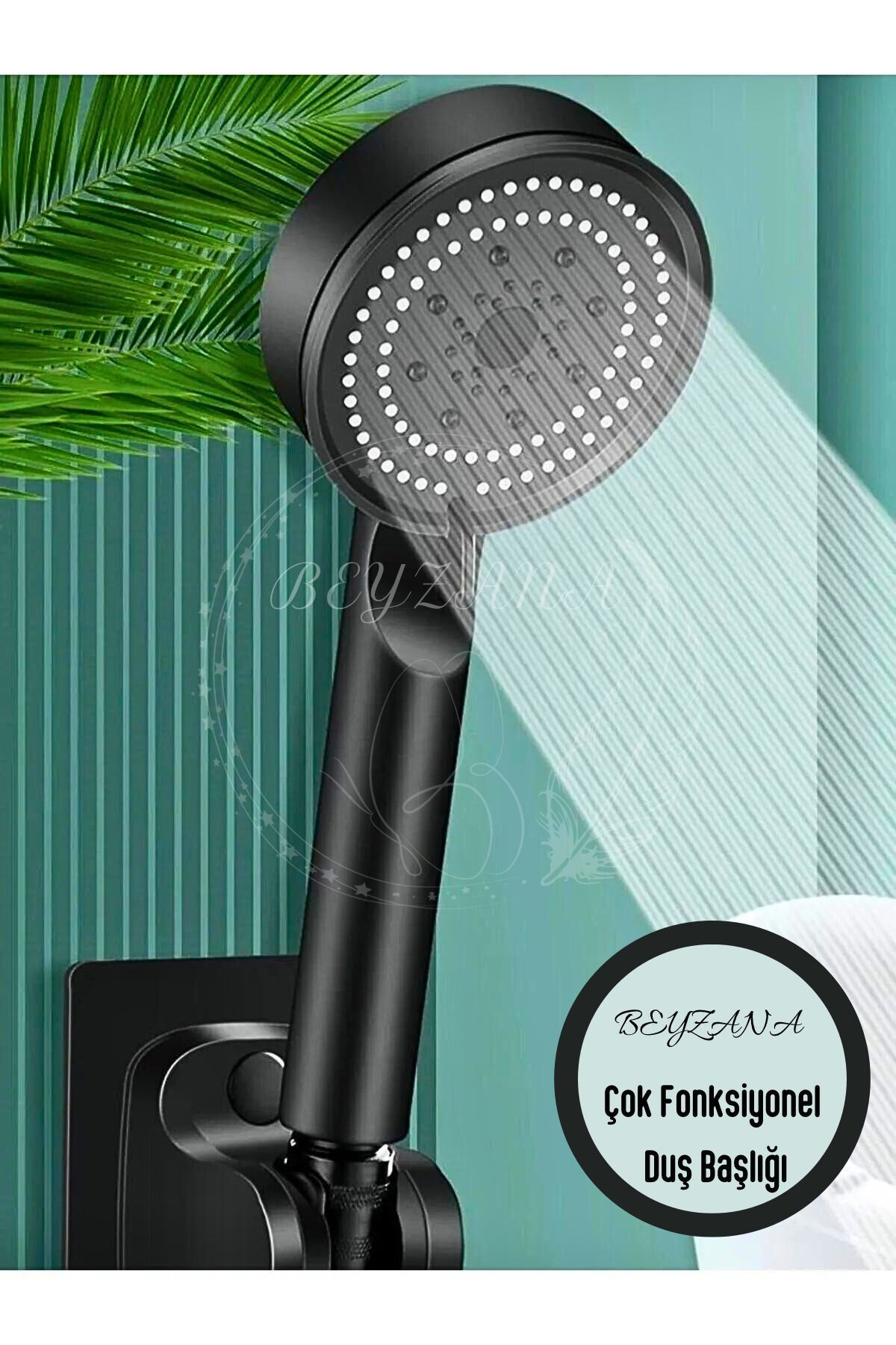Turbo Fan 5 Fonksiyonlu Su Tasarruflu Duş Başlığı Siyah