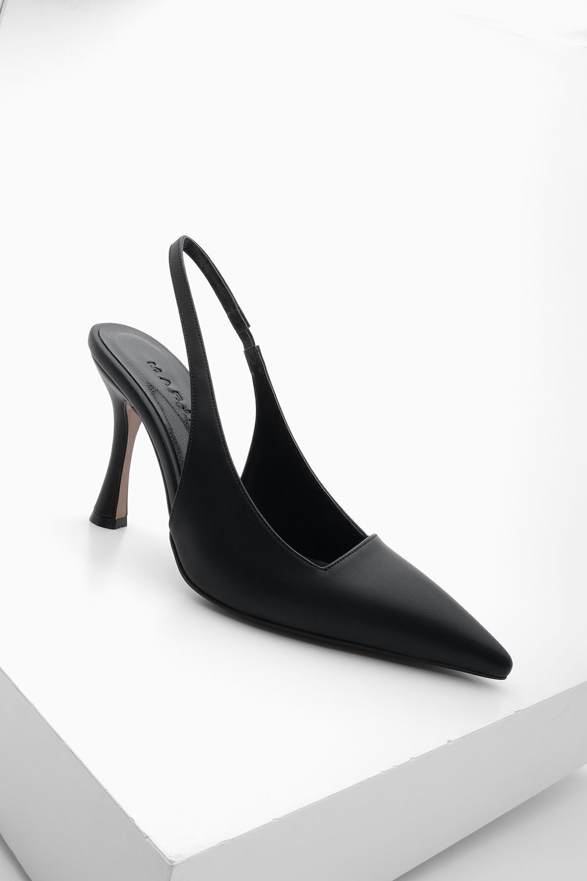 Marjin-Women's Pointed Toe Thin Heel Classic Heeled Shoes Vedin Black 1