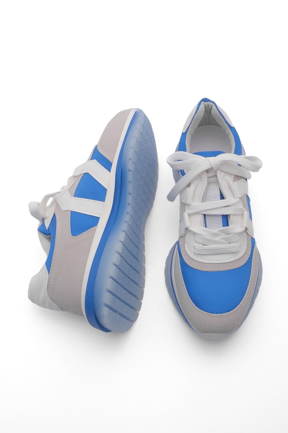 Marjin-Női sneaker fűzős sportcipő Avesta kék 5
