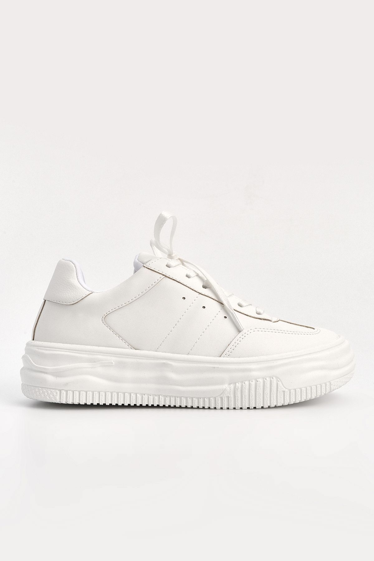 Marjin-Women's Sneakers Thick Sole Lace-Up Sports Shoes Dorete White 3
