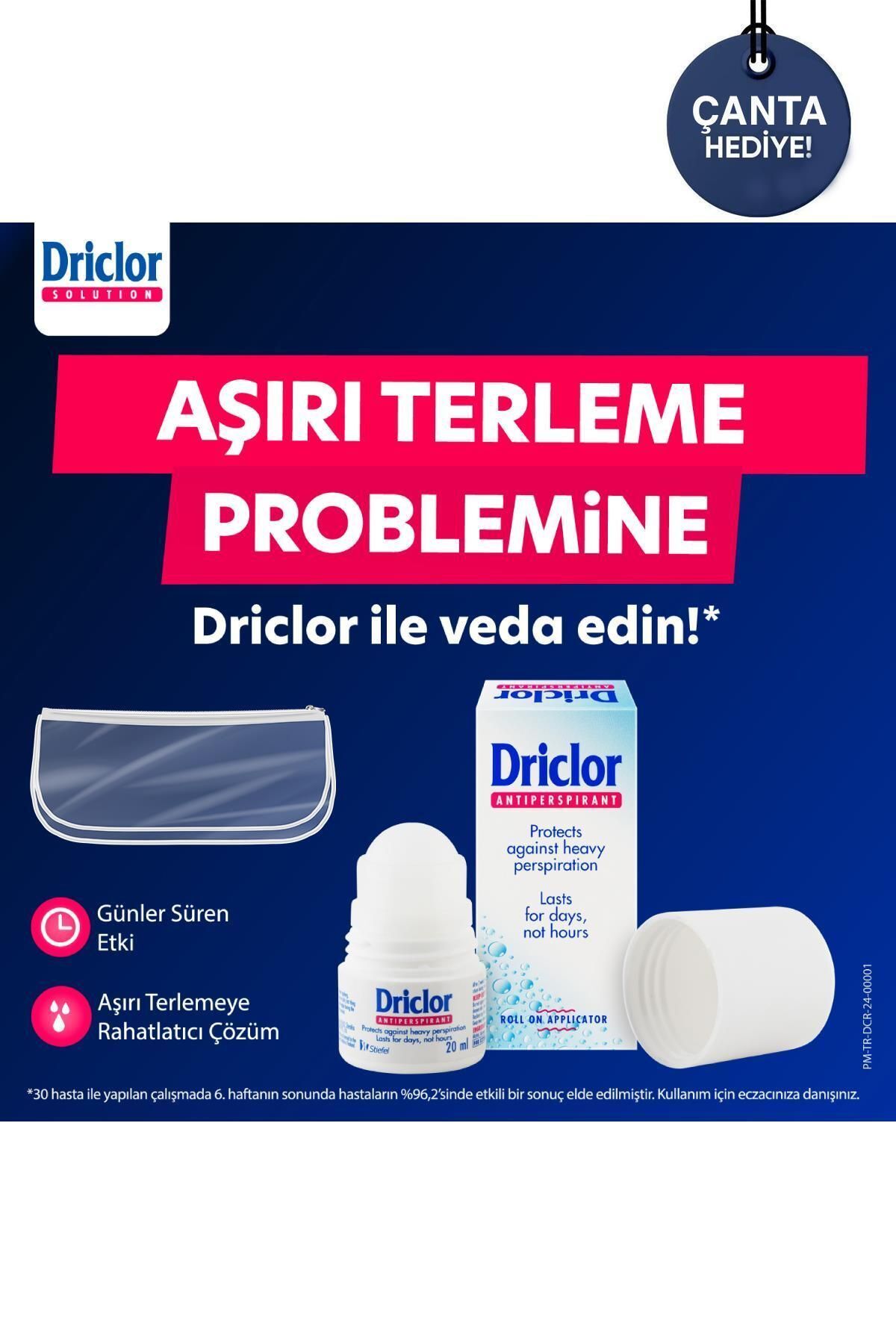 رول ضد تعریق 20 میلی لیتری + هدیه کیسه ای ضد تعریق زیاد Driclor