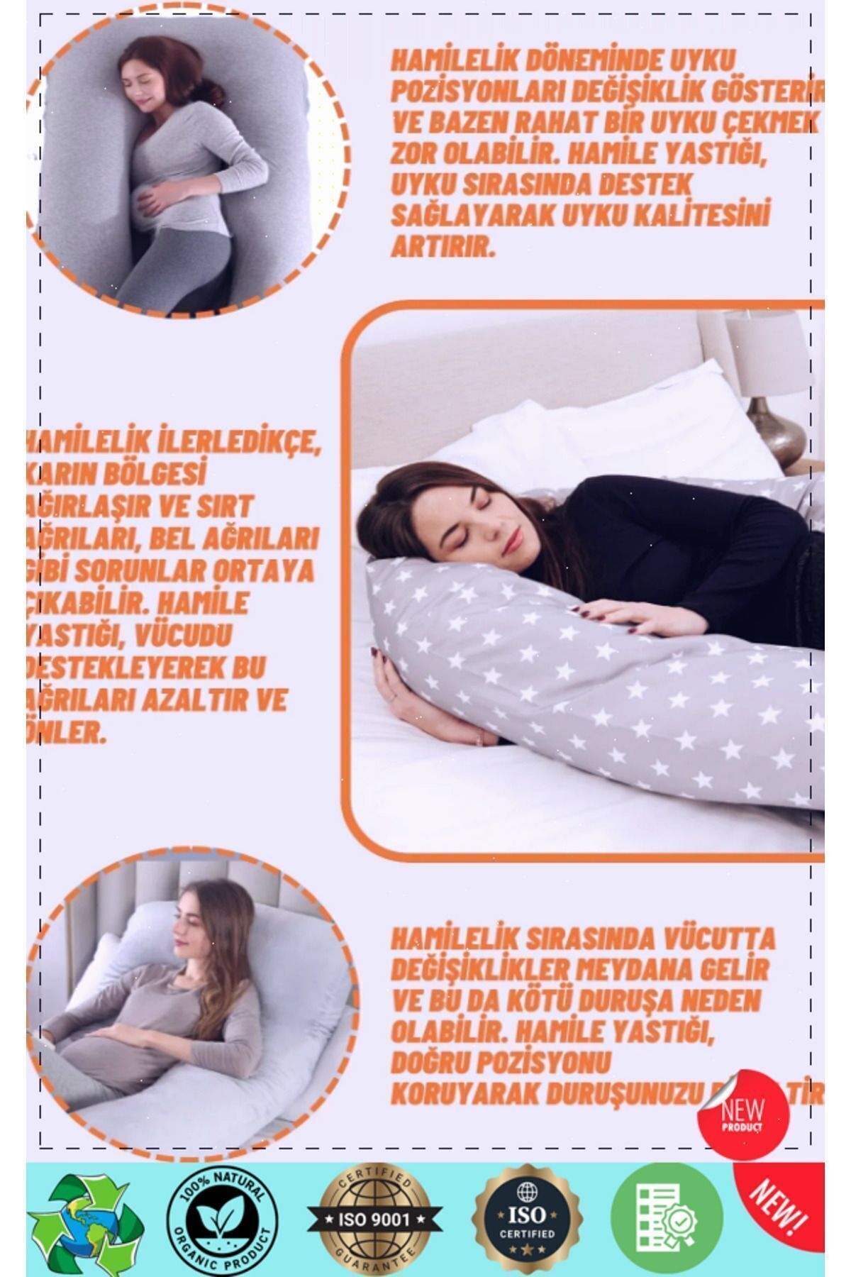 OMZ Destekli Emzirme Minderi Bacak Arası Yastıgı Hamile Uyku Yastıgi fotoğrafı 2 (önizleme)