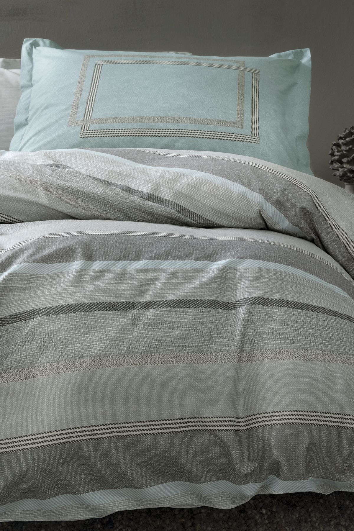 Yataş-Osiris Single Ranforce Duvet Cover Set - Gray 2