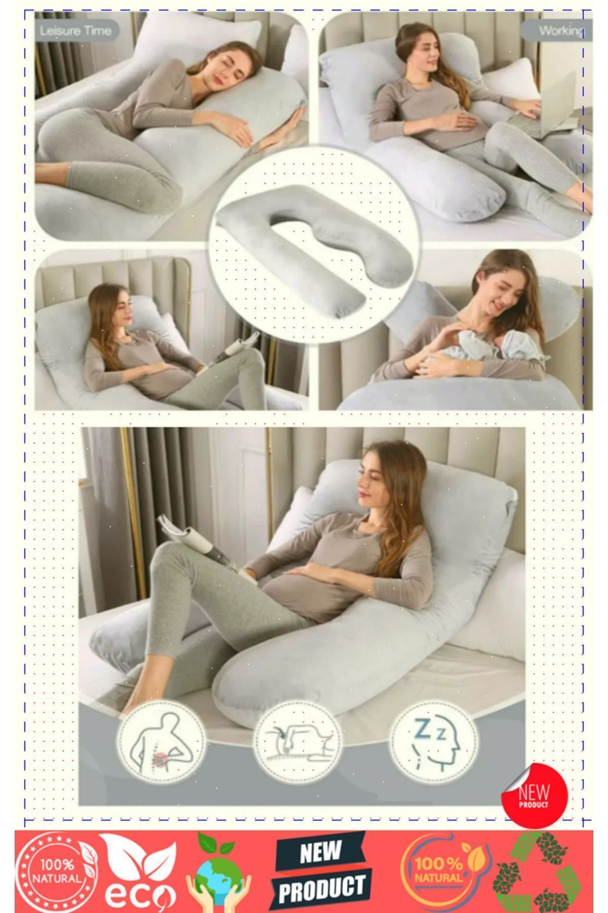 OMZ Hamile Yastığı Destekli Uyku Emzirme Minderi Gebelik Minder Ve Hamilelik Yatak Hamile Uyku Yastıgi fotoğrafı 7 (önizleme)