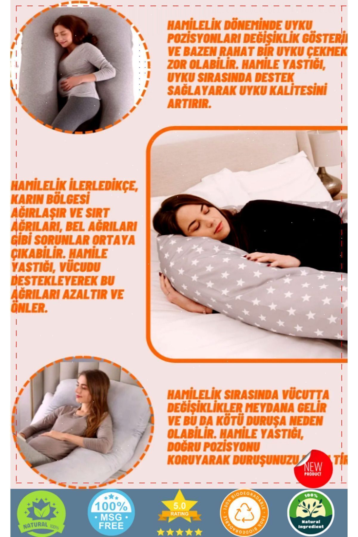 OMZ Hamile Yastığı Destekli Uyku Emzirme Minderi Gebelik Minder Ve Hamilelik Yatak Hamile Uyku Yastıgi fotoğrafı 2 (önizleme)