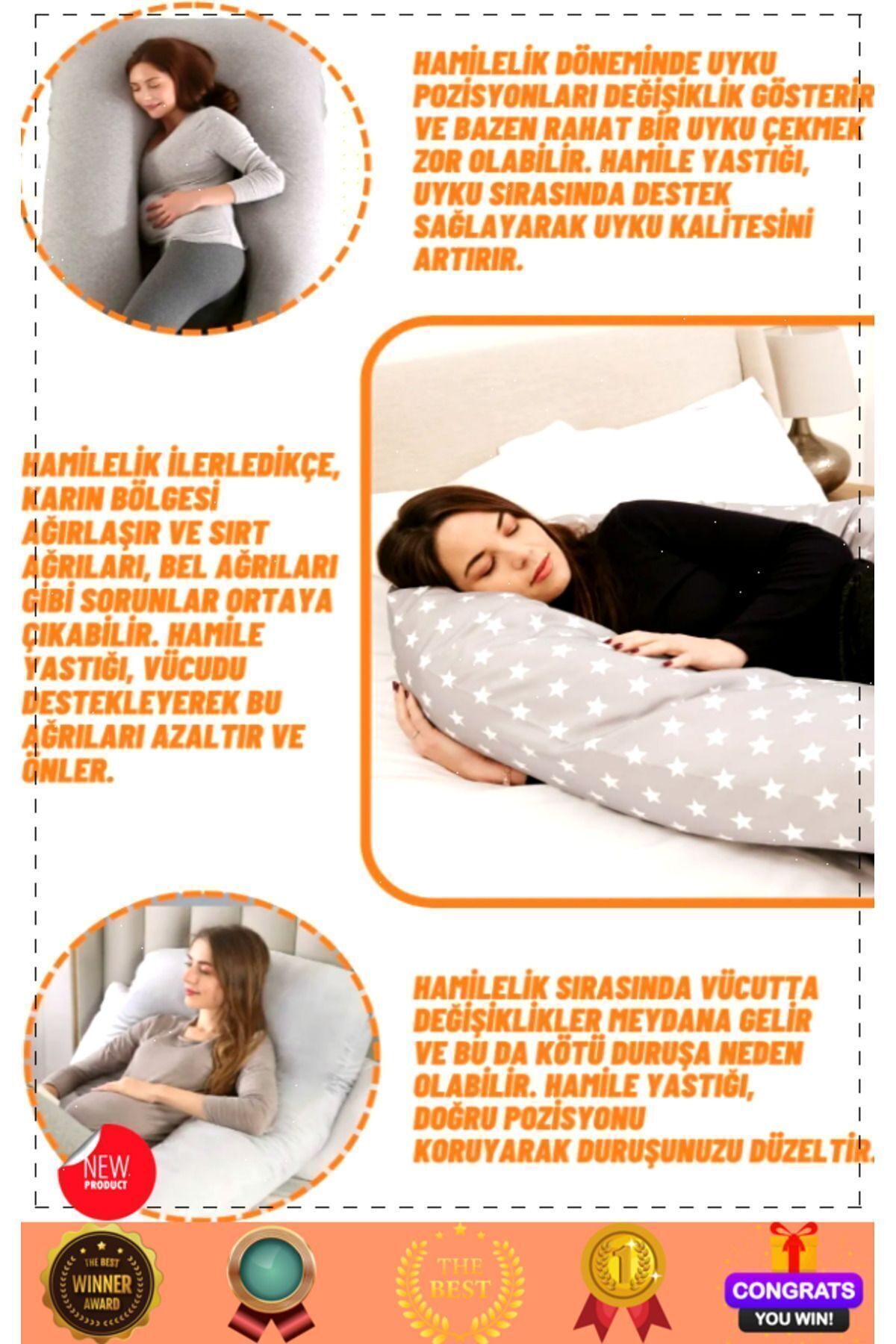 OMZ Hamile Yastığı Hamile Uyku Yastığı Hamile Oturma Destek Minderi Hamile Uyku Yastıgi Hamile Yastıgi fotoğrafı 2 (önizleme)