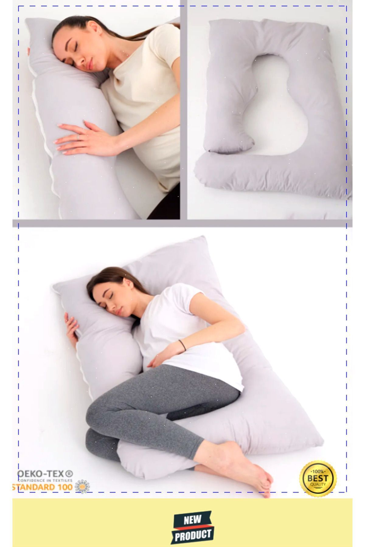 OMZ 5 Farklı Bölge Destekli Hamile Yastığı Fermuarlı Emzirme Minderi fotoğrafı 2 (önizleme)